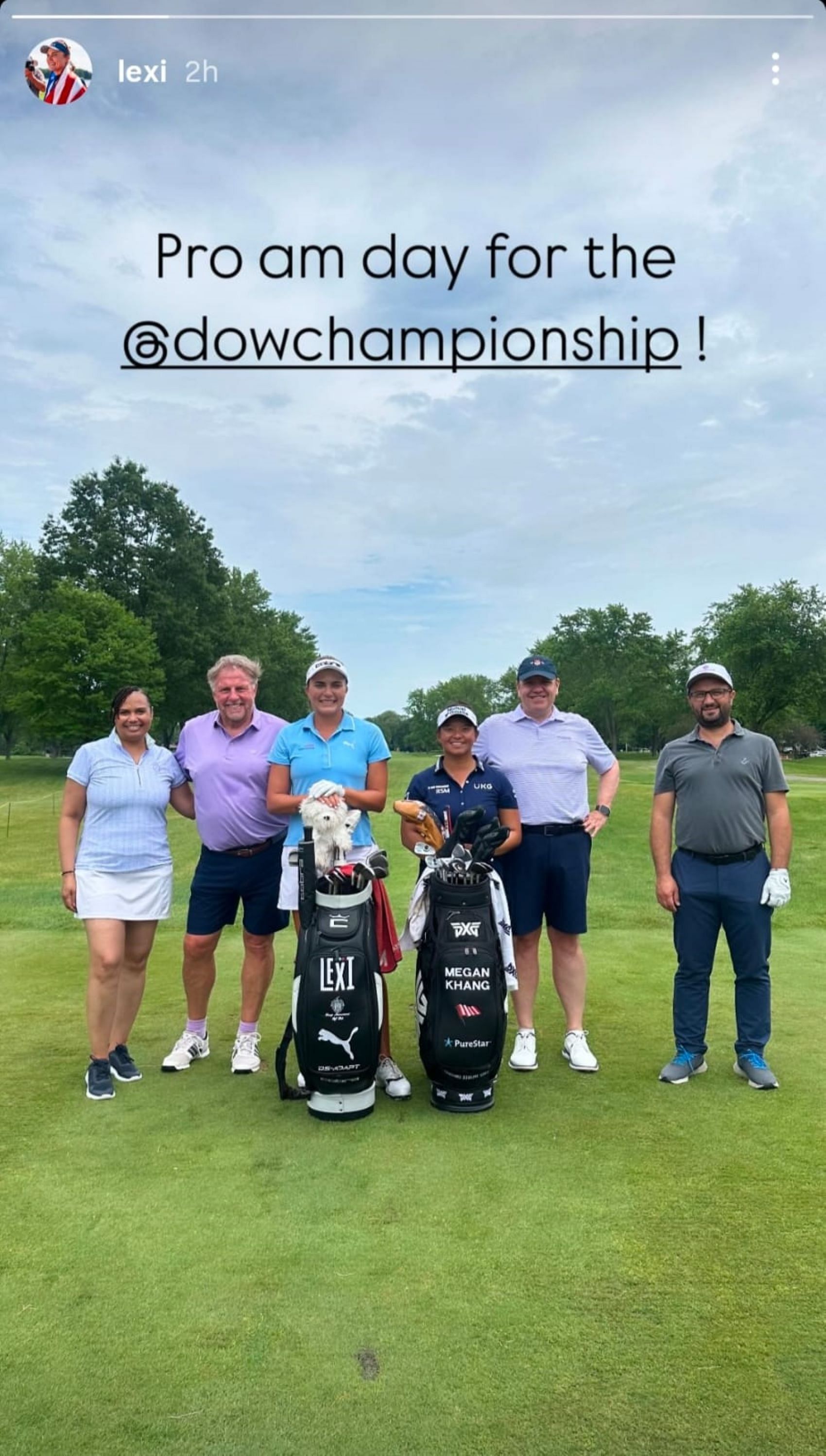 Lexi Thompson and Megan Khang pose together at Midland Country Club ahead of the 2025 Dow Championship (via Lexi Thompson on Instagram)